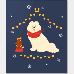 Thanksgiving Samoyed dog Posters and Art
